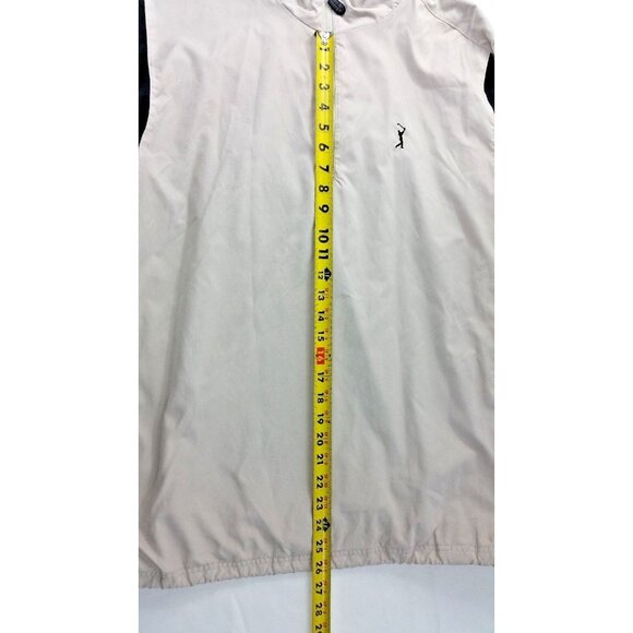 PGA Tour Beige 1/4 Zip Windbreaker Pullover Jacket Detachable Sleeves Mens XXL - Picture 5 of 7